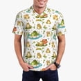 thumbnail image 1 of Gukieu Cute Frog Print Men's Quick-drying POLO Shirt, Button-down Summer T-shirt, Suitable for Work and Outdoor Activities-Large, 1 of 6