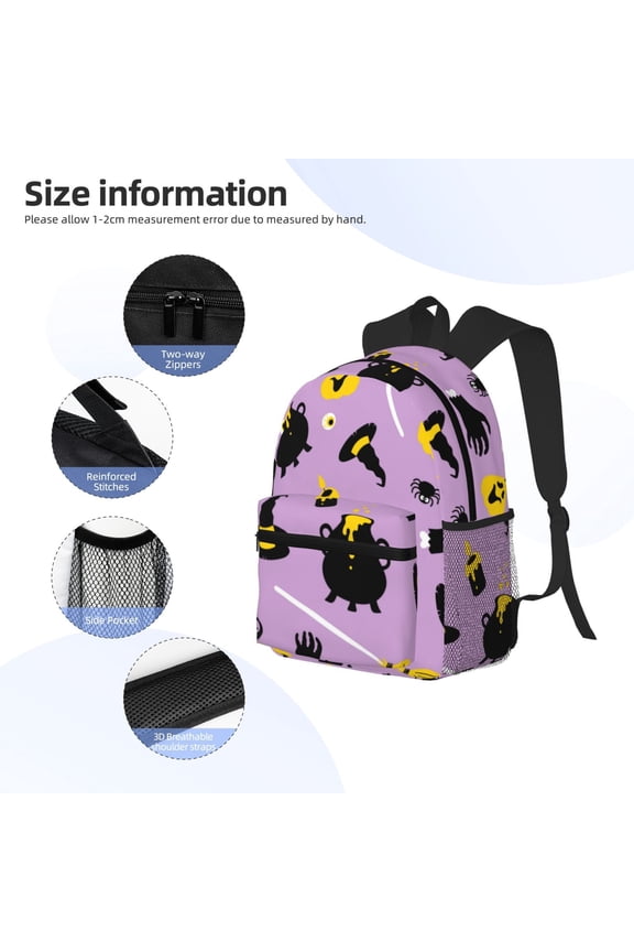 Cute Halloween Print Backpack, Waterproof Backpack with Adjustable Shoulder Straps, Suitable for Campus, Business, Travel, Unisex