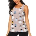 thumbnail image 1 of Gukieu Cute Hand Drawn Bear Print Women's Quick-drying Fitness Vest, Round Neck Sleeveless Fitness T-shirt, Suitable for Yoga, Sports-Medium, 1 of 7