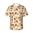 thumbnail image 1 of Gukieu Cute Ice Cream Print Men's Short-sleeved Shirts, Button-down Lapel Hawaiian Shirts, T-shirts, Beach Vacation Summer Casual Wear,Large, 1 of 7