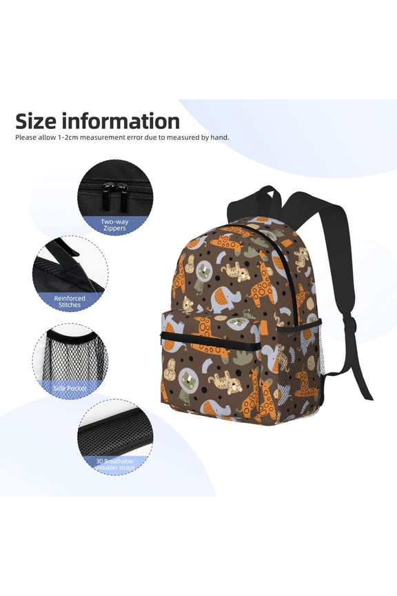 Cute Lion Tiger Print Backpack, Waterproof Backpack with Adjustable Shoulder Straps, Suitable for Campus, Business, Travel, Unisex