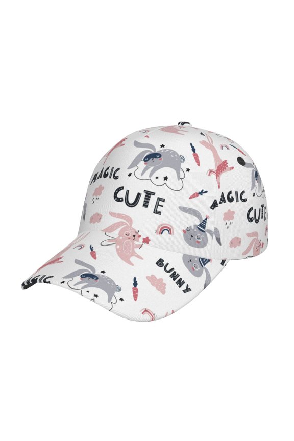 Cute Magic Bunny Prin Baseball Cap, Adjustable Sweat-wicking Daily,Travel, Sports Cap, Unisex