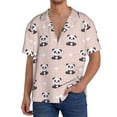 thumbnail image 1 of Gukieu Cute Panda Print Men's Short-sleeved Shirts, Button-down Pocket Shirts, T-shirts, Beach Vacation Travel Summer Clothing-Large, 1 of 5