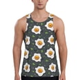 thumbnail image 1 of Gukieu Cute Poached Eggs Print Men's Quick Dry Fitness Vest, Round Neck Sleeveless Fitness Bodybuilding Top-Large, 1 of 7