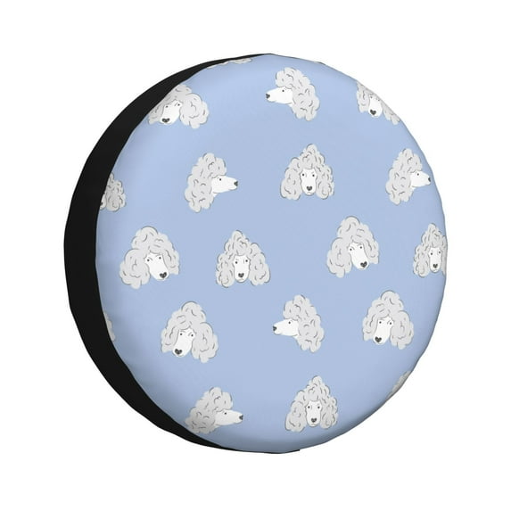 Gukieu Cute Poodle Dog Print Car Tire Cover, Adjustable Waterproof and Dustproof Tire Protection Cover, Suitable for SUV, Truck, Van-15 inch