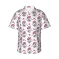 thumbnail image 1 of Gukieu Cute Poodle Dog Print Men's Short-sleeved Shirts, Button-down Lapel Hawaiian Shirts, T-shirts, Beach Vacation Summer Casual Wear,X-Large, 1 of 7