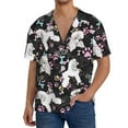 thumbnail image 1 of Gukieu Cute Poodle Dog Print Men's Short-sleeved Shirts, Button-down Pocket Shirts, T-shirts, Beach Vacation Travel Summer Clothing-Large, 1 of 5
