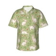 thumbnail image 1 of Gukieu Cute Rabbit And Flower Print Men's Short-sleeved Shirts, Button-down Lapel Hawaiian Shirts, T-shirts, Beach Vacation Summer Casual Wear,XX-Large, 1 of 7