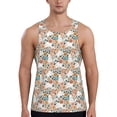 thumbnail image 1 of Gukieu Cute Rabbit Floral Print Men's Quick Dry Fitness Vest, Round Neck Sleeveless Fitness Bodybuilding Top-Large, 1 of 7