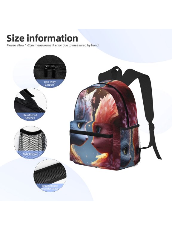 Cute Red And White Elf Print Backpack, Waterproof Backpack with Adjustable Shoulder Straps, Suitable for Campus, Business, Travel, Unisex
