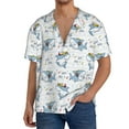 thumbnail image 1 of Gukieu Cute Shark Print Men's Short-sleeved Shirts, Button-down Pocket Shirts, T-shirts, Beach Vacation Travel Summer Clothing-4X-Large, 1 of 5