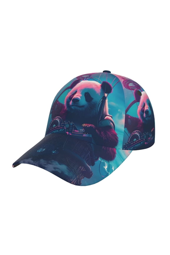 DJ Panda Hot Air Balloon Prin Baseball Cap, Adjustable Sweat-wicking Daily,Travel, Sports Cap, Unisex