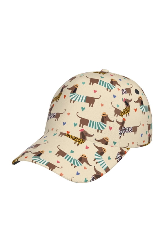 Dachshund Dog Prin Baseball Cap, Adjustable Sweat-wicking Daily,Travel, Sports Cap, Unisex