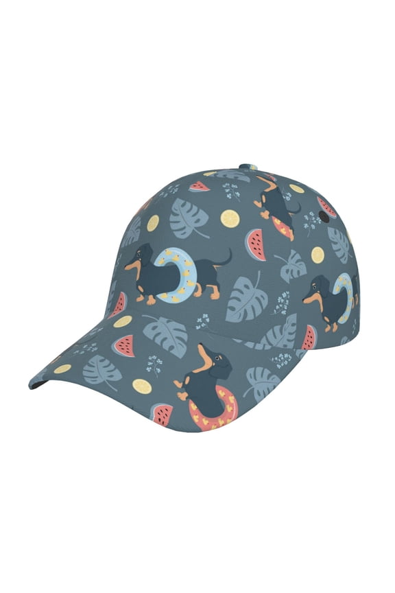 Dachshund Dog Puppy Prin Baseball Cap, Adjustable Sweat-wicking Daily,Travel, Sports Cap, Unisex