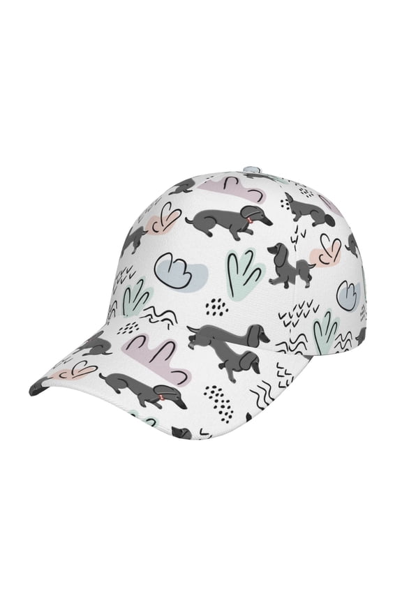 Dachshund Dog Puppy Prin Baseball Cap, Adjustable Sweat-wicking Daily,Travel, Sports Cap, Unisex