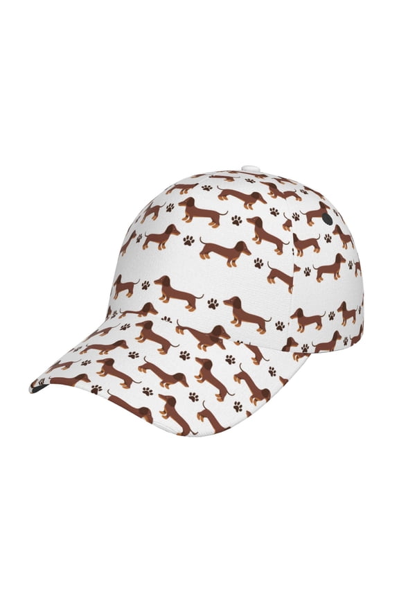 Dachshund Dog Puppy Prin Baseball Cap, Adjustable Sweat-wicking Daily,Travel, Sports Cap, Unisex