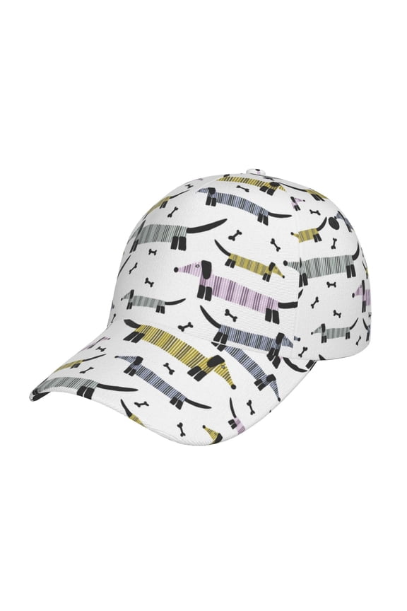 Dachshund Dog Puppy Prin Baseball Cap, Adjustable Sweat-wicking Daily,Travel, Sports Cap, Unisex