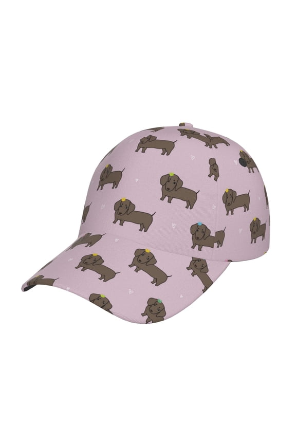 Dachshund Dog Puppy Prin Baseball Cap, Adjustable Sweat-wicking Daily,Travel, Sports Cap, Unisex