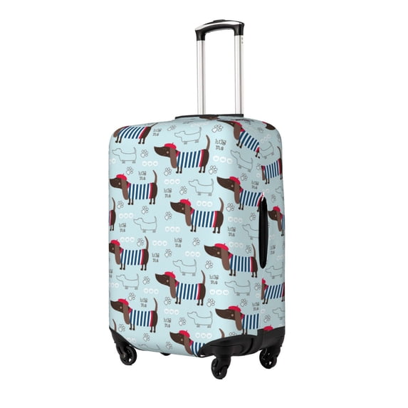 Gukieu Dachshund Dog Puppy Print Suitcase Protective Cover, Elastic Zipper Buckle Suitcase Protective Cover, Suitable for Travel, Business Trip-Medium
