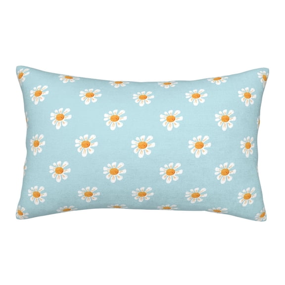 Gukieu Daisies Flowers Print Plush Pillow Cover, Hidden Zipper Pillow Protector without Pillow Core, Suitable for Bedroom, Office, Car Decoration-14"x20"