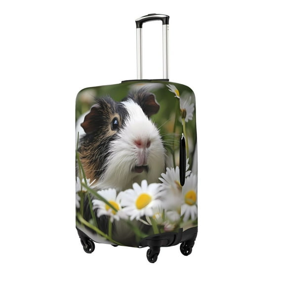 Gukieu Daisy Guinea Pig Print Suitcase Protective Cover, Elastic Zipper Buckle Suitcase Protective Cover, Suitable for Travel, Business Trip-Large