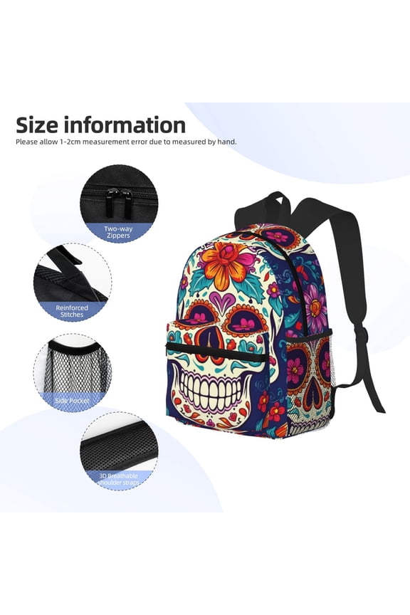 Dead Day Party Print Backpack, Waterproof Backpack with Adjustable Shoulder Straps, Suitable for Campus, Business, Travel, Unisex