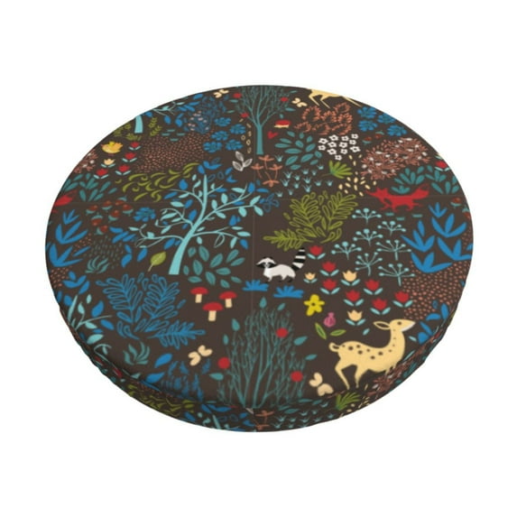 Gukieu Deers In The Forest 1 Print Round Chair Cover, Dust-proof and Non-slip Bar Chair Protective Cover, Suitable for Bars, Restaurants, Offices-12 inch