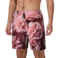 thumbnail image 1 of Gukieu Delicate Pink Carnations Print Men's Double Layer Sports Swim Trunks, Quick Dry Adjustable Waist Swim Shorts Swimwear-Medium, 1 of 6