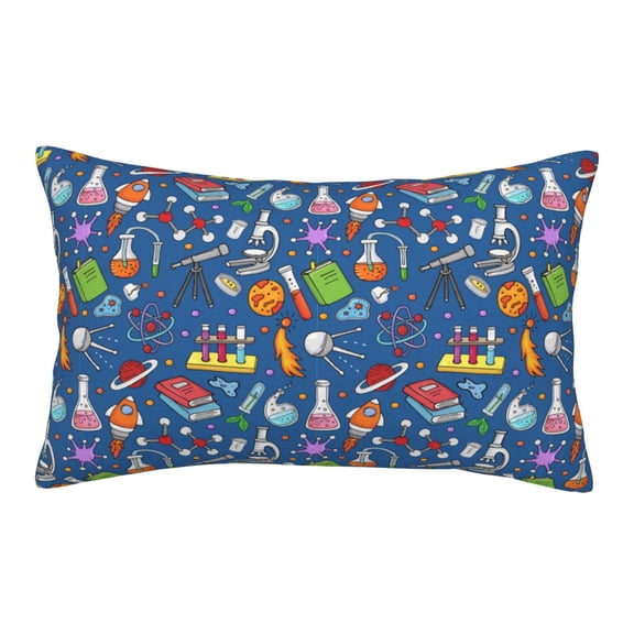 Gukieu Different Chemical Things Print Plush Pillow Cover, Hidden Zipper Pillow Protector without Pillow Core, Suitable for Bedroom, Office, Car Decoration-14"x20"