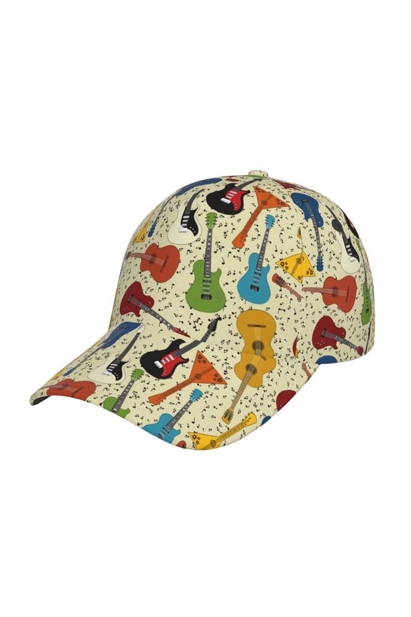 Different Kind Of Guitars Prin Baseball Cap, Adjustable Sweat-wicking Daily,Travel, Sports Cap, Unisex