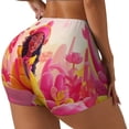 thumbnail image 1 of Gukieu Digital Nomad Pink Landscape Print Women's Sports Shorts, Elastic Waist High Stretch Running Yoga Gym Sweatpants-XX-Large, 1 of 8