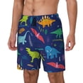 thumbnail image 1 of Gukieu Dinosaurs Print Men's Double Layer Sports Swim Trunks, Quick Dry Adjustable Waist Swim Shorts Swimwear-Medium, 1 of 6
