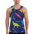 thumbnail image 1 of Gukieu Dinosaurs Print Men's Quick Dry Fitness Vest, Round Neck Sleeveless Fitness Bodybuilding Top-4X-Large, 1 of 7