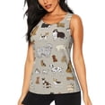 thumbnail image 1 of Gukieu Dog Animal Print Women's Quick-drying Fitness Vest, Round Neck Sleeveless Fitness T-shirt, Suitable for Yoga, Sports-X-Large, 1 of 7
