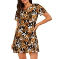 thumbnail image 1 of Gukieu Dogs Different Breeds Print Women's Nightgown, A-line Round Neck Short-sleeved Nightgown Pajamas Home Wear Suitable for Home and Outing, 1 of 6