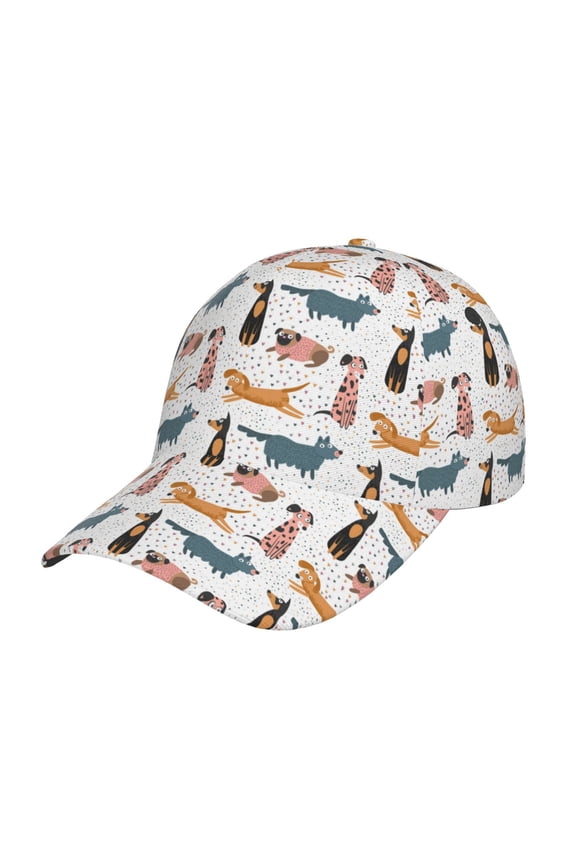 Dogs Pug Prin Baseball Cap, Adjustable Sweat-wicking Daily,Travel, Sports Cap, Unisex