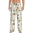 thumbnail image 1 of Gukieu Donut Sloth Print Men's Home Trousers, Elastic Drawstring Home Pajamas Clothing Suitable for Adult Men-Large, 1 of 6