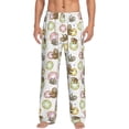 thumbnail image 1 of Gukieu Donut Sloth Print Men's Home Trousers, Elastic Drawstring Home Pajamas Clothing Suitable for Adult Men-Small, 1 of 6