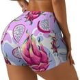 thumbnail image 1 of Gukieu Dragon Fruit Print Women's Sports Shorts, Elastic Waist High Stretch Running Yoga Gym Sweatpants-XX-Large, 1 of 8