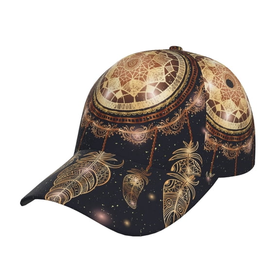 Gukieu Dreamcatcher With Mandala Prin Baseball Cap, Adjustable Sweat-wicking Daily,Travel, Sports Cap, Unisex