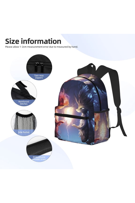 Dreamy Forest Elf Print Backpack, Waterproof Backpack with Adjustable Shoulder Straps, Suitable for Campus, Business, Travel, Unisex