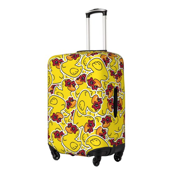 Gukieu Duck with Star Sunglasses Print Suitcase Protective Cover, Elastic Zipper Buckle Suitcase Protective Cover, Suitable for Travel, Business Trip-Small