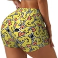 thumbnail image 1 of Gukieu Ducks Print Women's Sports Shorts, Elastic Waist High Stretch Running Yoga Gym Sweatpants-Medium, 1 of 8