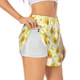 thumbnail image 1 of Gukieu Ducky Cartoon Print Women's Sports Shorts with Drawstring Elastic Waistband for Running, Yoga, Fitness-Large, 1 of 7