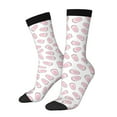 thumbnail image 1 of Gukieu Easter bunny footprint Print Contrast Color Mid-calf Socks, Sweat-wicking Athletic Socks, Unisex Clothing Accessories, 1 of 6