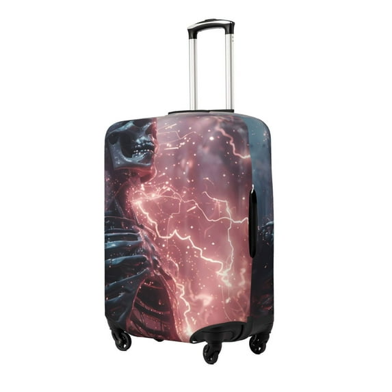 Gukieu Electric Skeleton Surrealism Print Suitcase Protective Cover, Elastic Zipper Buckle Suitcase Protective Cover, Suitable for Travel, Business Trip-Large