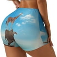 thumbnail image 1 of Gukieu Elephant Giraffe Print Women's Sports Shorts, Elastic Waist High Stretch Running Yoga Gym Sweatpants-X-Large, 1 of 8