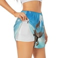 thumbnail image 1 of Gukieu Elephant Giraffe Print Women's Sports Shorts with Drawstring Elastic Waistband for Running, Yoga, Fitness-XX-Large, 1 of 7