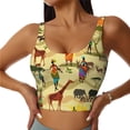 thumbnail image 1 of Gukieu Ethnic African Print Women's Sports Vest, Low-neck U-shaped Removable Pad Sports Bra for Yoga, Exercise, Dance-X-Large, 1 of 8