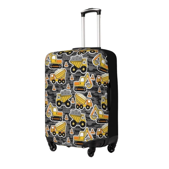 Gukieu Excavator At Work Print Suitcase Protective Cover, Elastic Zipper Buckle Suitcase Protective Cover, Suitable for Travel, Business Trip-Small